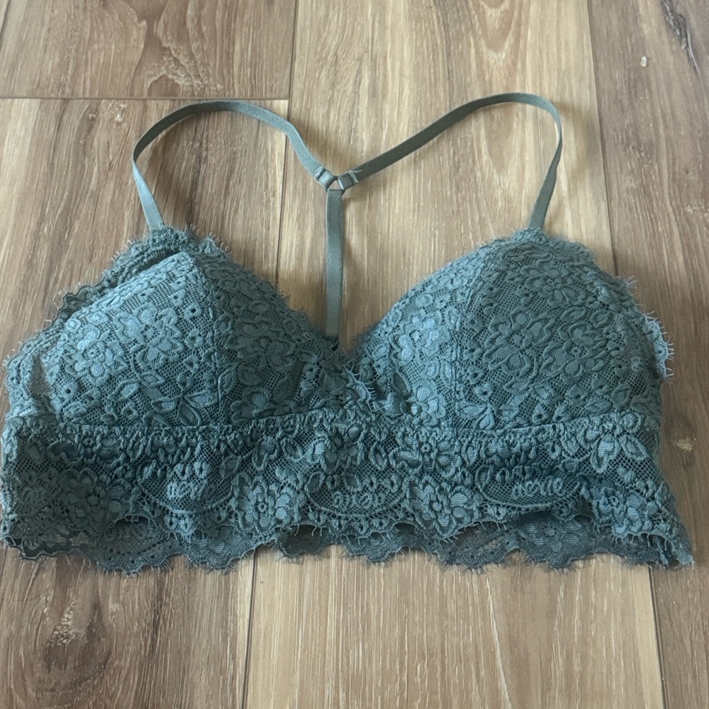 Aerie Lace Bralette in green Gray - Picture 3 of 5